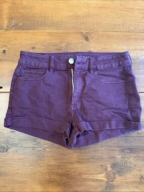 American Eagle Outfitters Plum Cuffed Denim Shorts